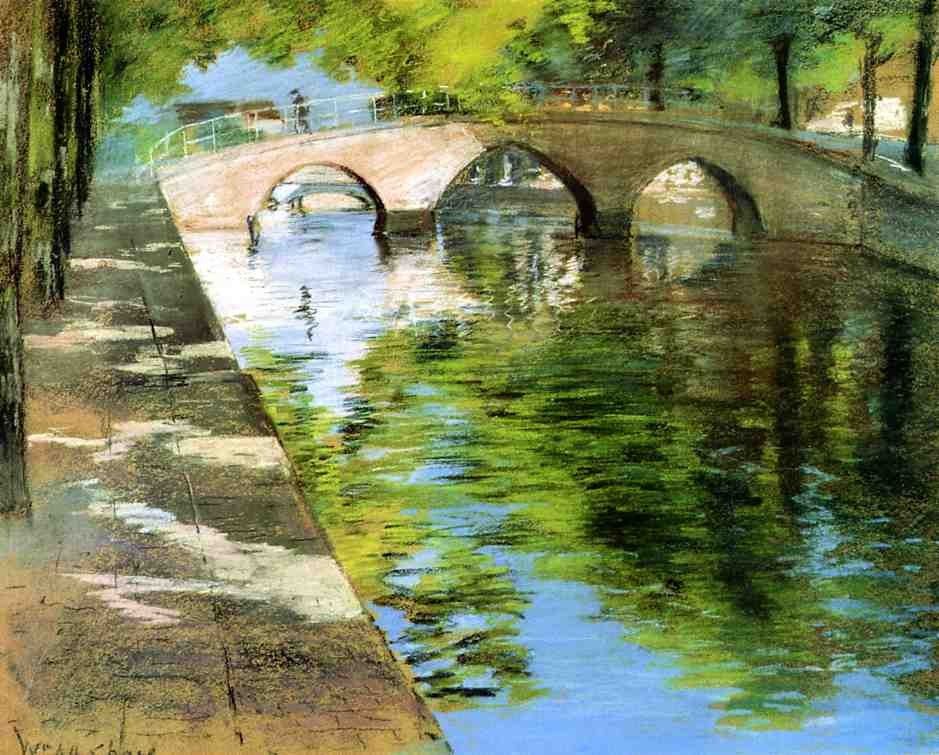 William Merritt Chase Reflections aka Canal Scene